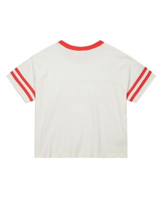 Women's Cream New York Yankees Cooperstown Collection Cropped Yoke T-Shirt