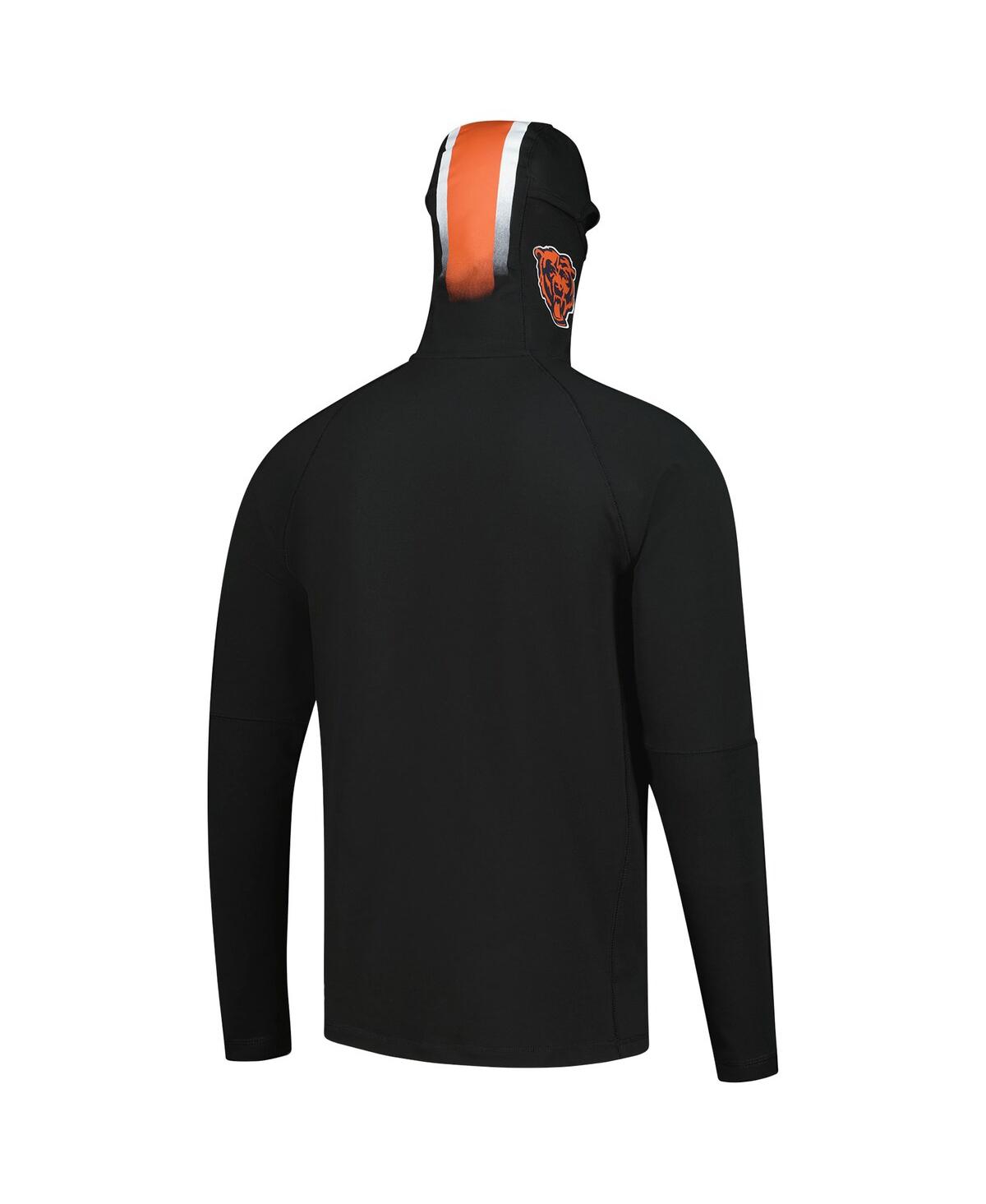 New Era Men's Black Chicago Bears Functional Fandom Balaclava Helmet Stripe Tri-blend Hoodie In Black
