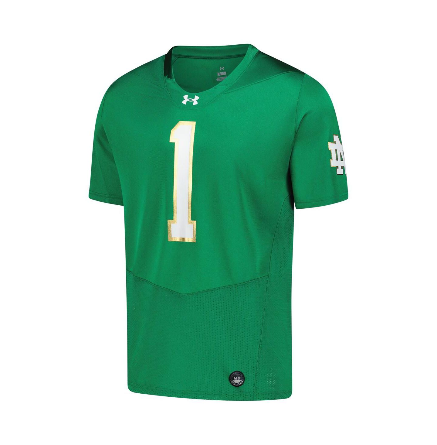 Мужской топ Under Armour Green Notre Dame Fighting Irish Replica Football Jersey — фото 2