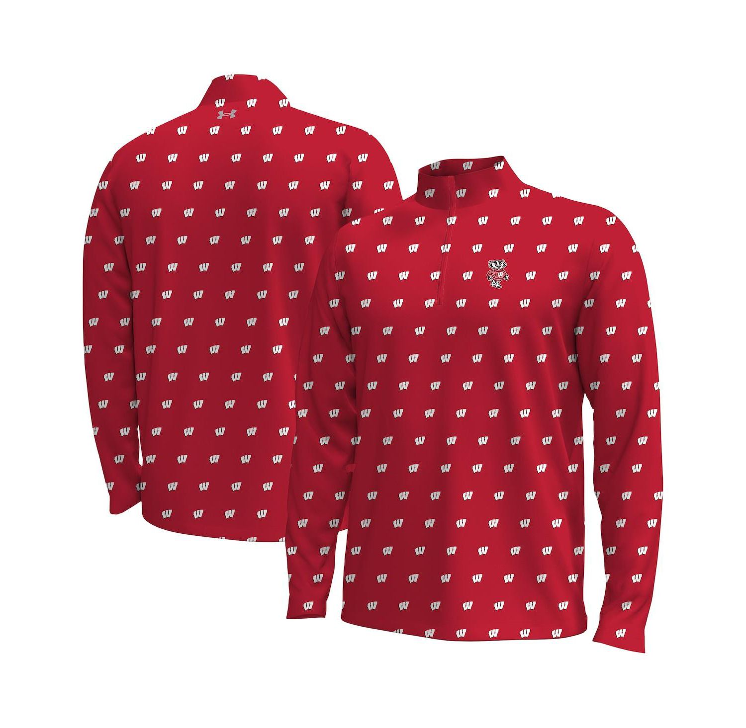 Men's Red Wisconsin Badgers Gameday ArmourFuse Half-Zip Jacket