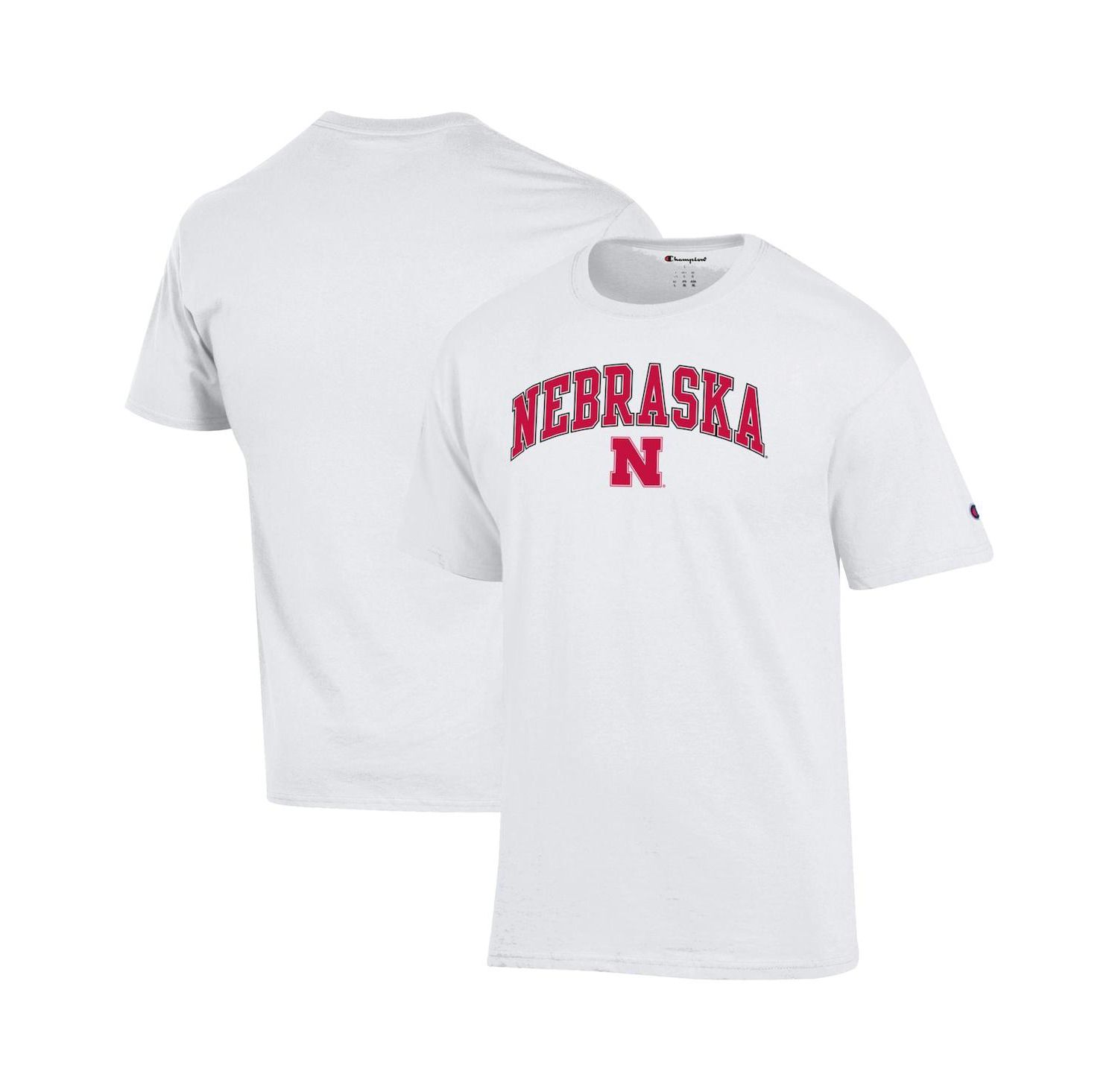 Men's White Nebraska Huskers Arched Logo T-Shirt