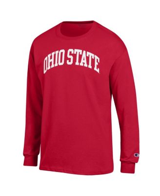 Men's Scarlet Ohio State Buckeyes Basic Arch Long Sleeve T-Shirt