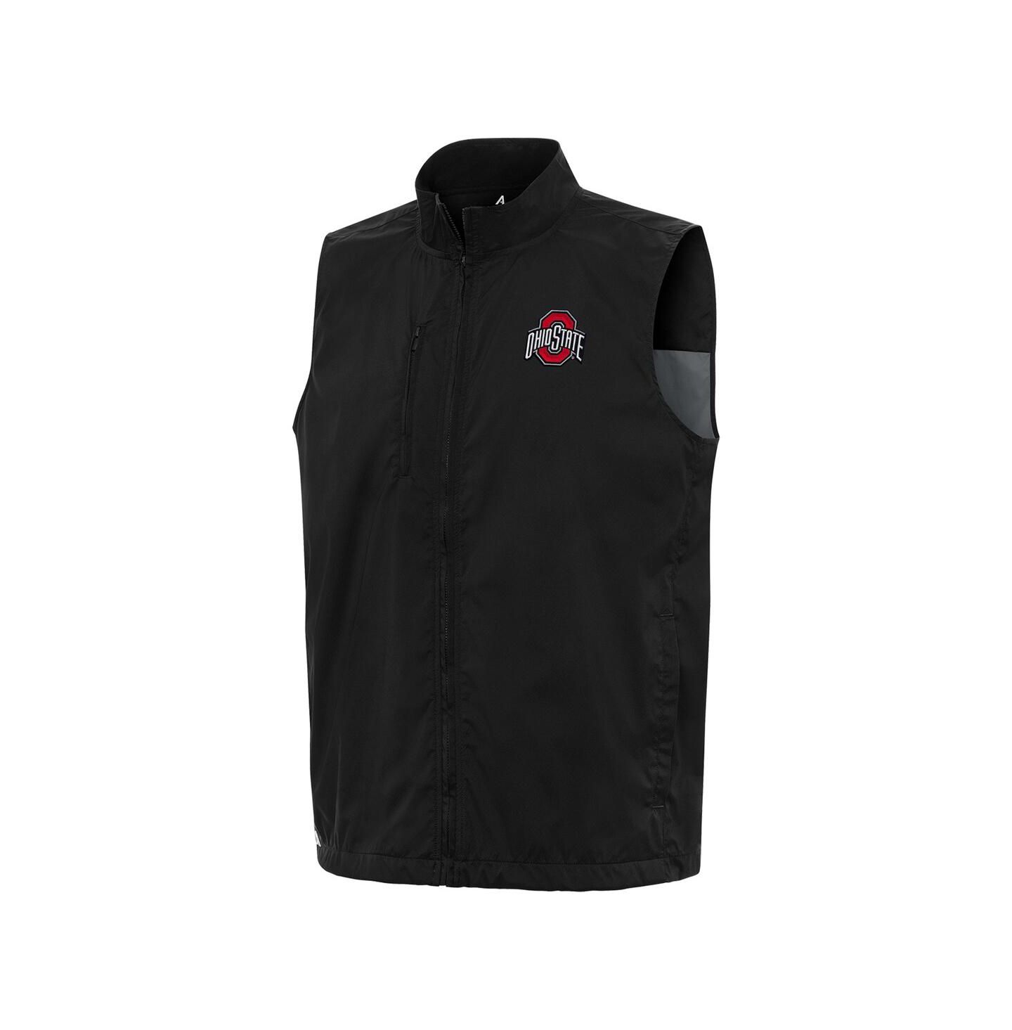 Мужской жилет Antigua Black Ohio State Buckeyes Brisk Full-Zip Vest — фото 2
