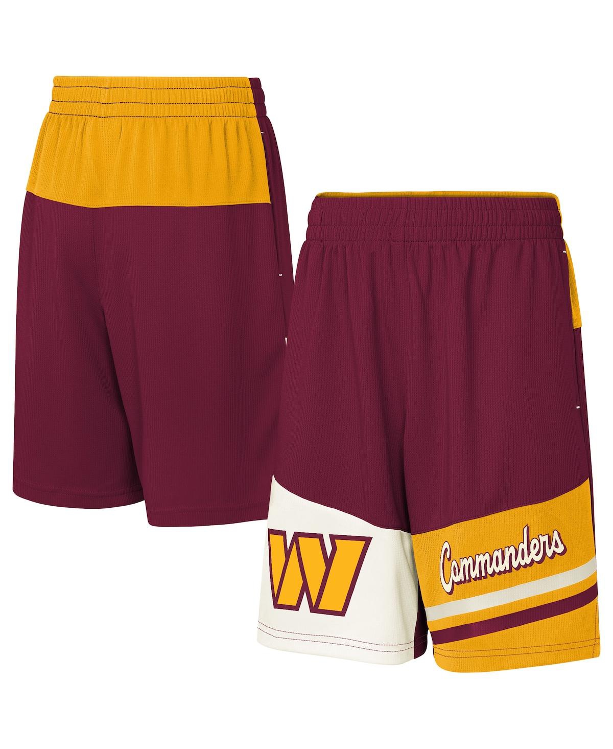 Outerstuff Big Boys And Girls Burgundy Washington Commanders Fandemonium Mesh Shorts In Multi