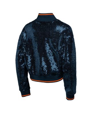 Big Boys and Girls Navy Chicago Bears Glam Squad Sequin Jacket