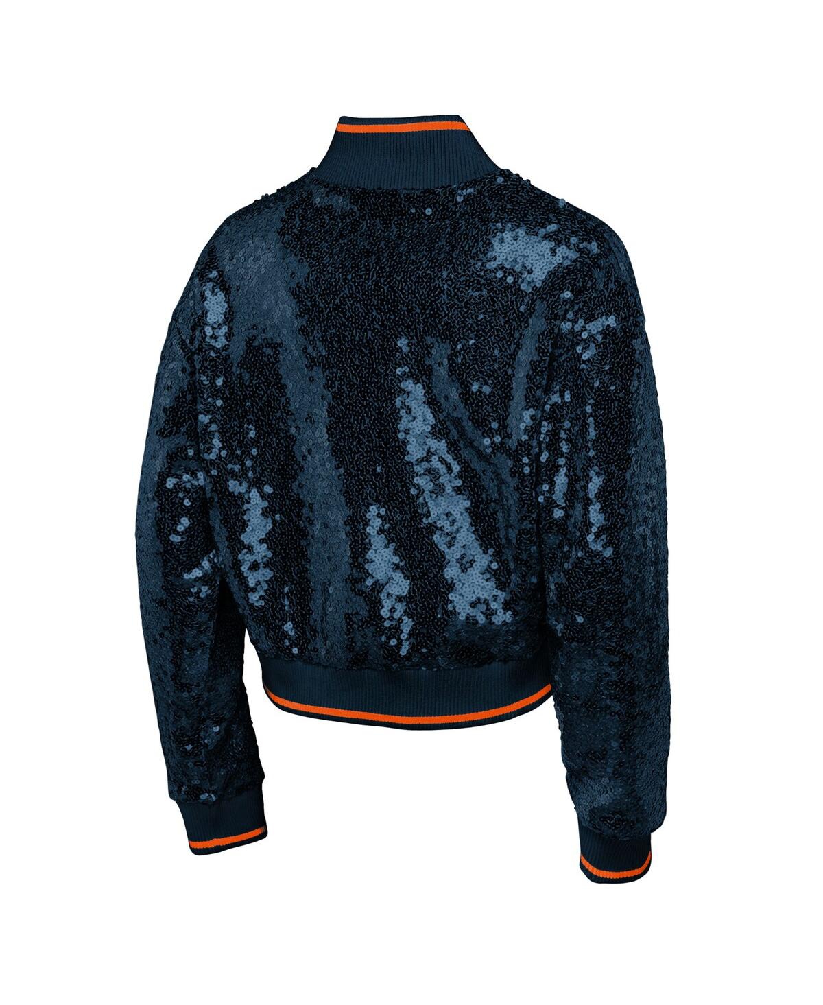 Outerstuff Big Boys And Girls Navy Chicago Bears Glam Squad Sequin Jacket In Blue