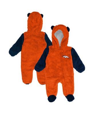 Outerstuff - Baby Boys and Girls Orange Denver Broncos Stay Napping Fleece Bunting Full-Zip Sleeper