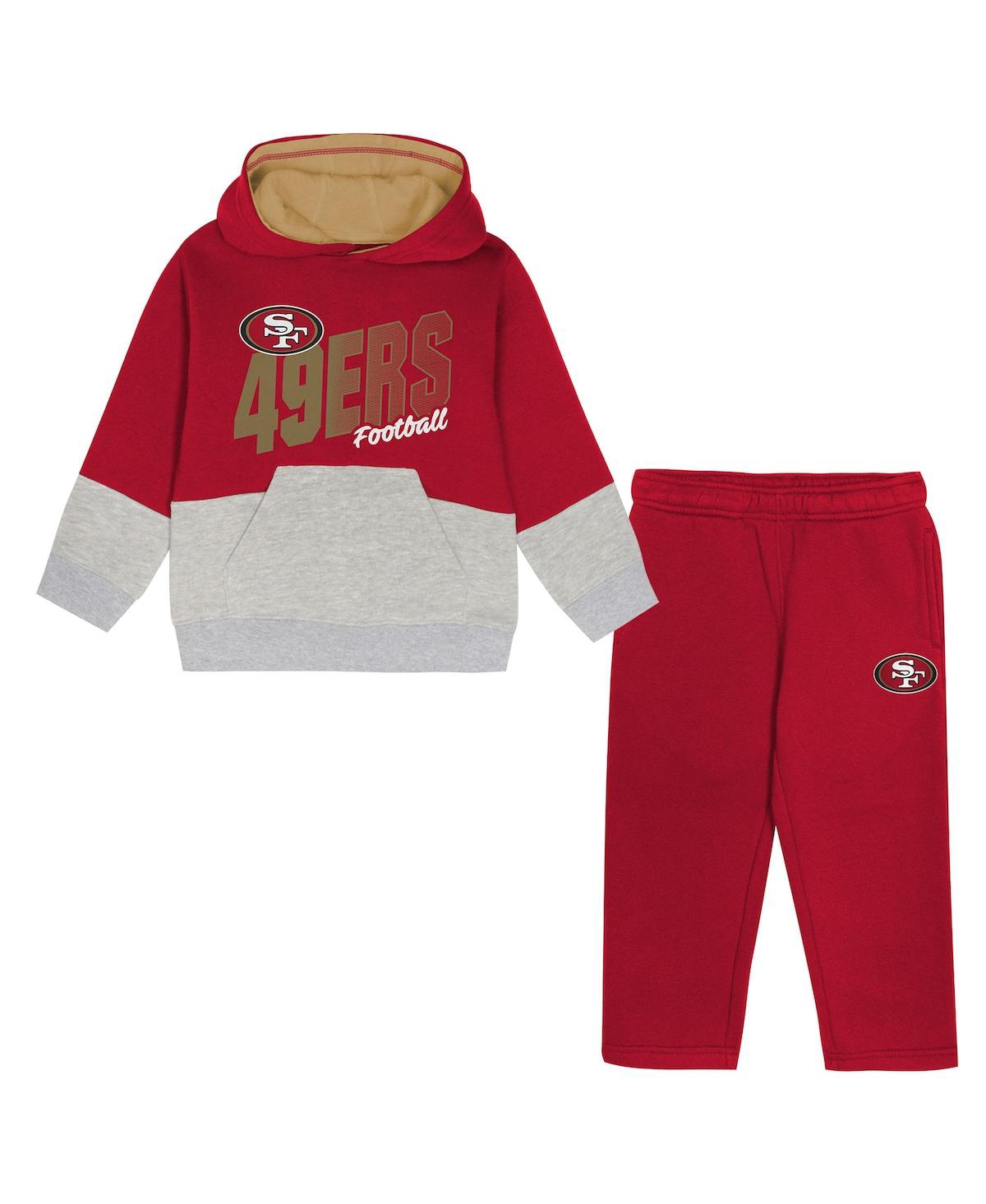 Outerstuff Toddler 2-piece Scarlet San Francisco 49ers Lineman Fleece Hoodie And Pants Set In Red