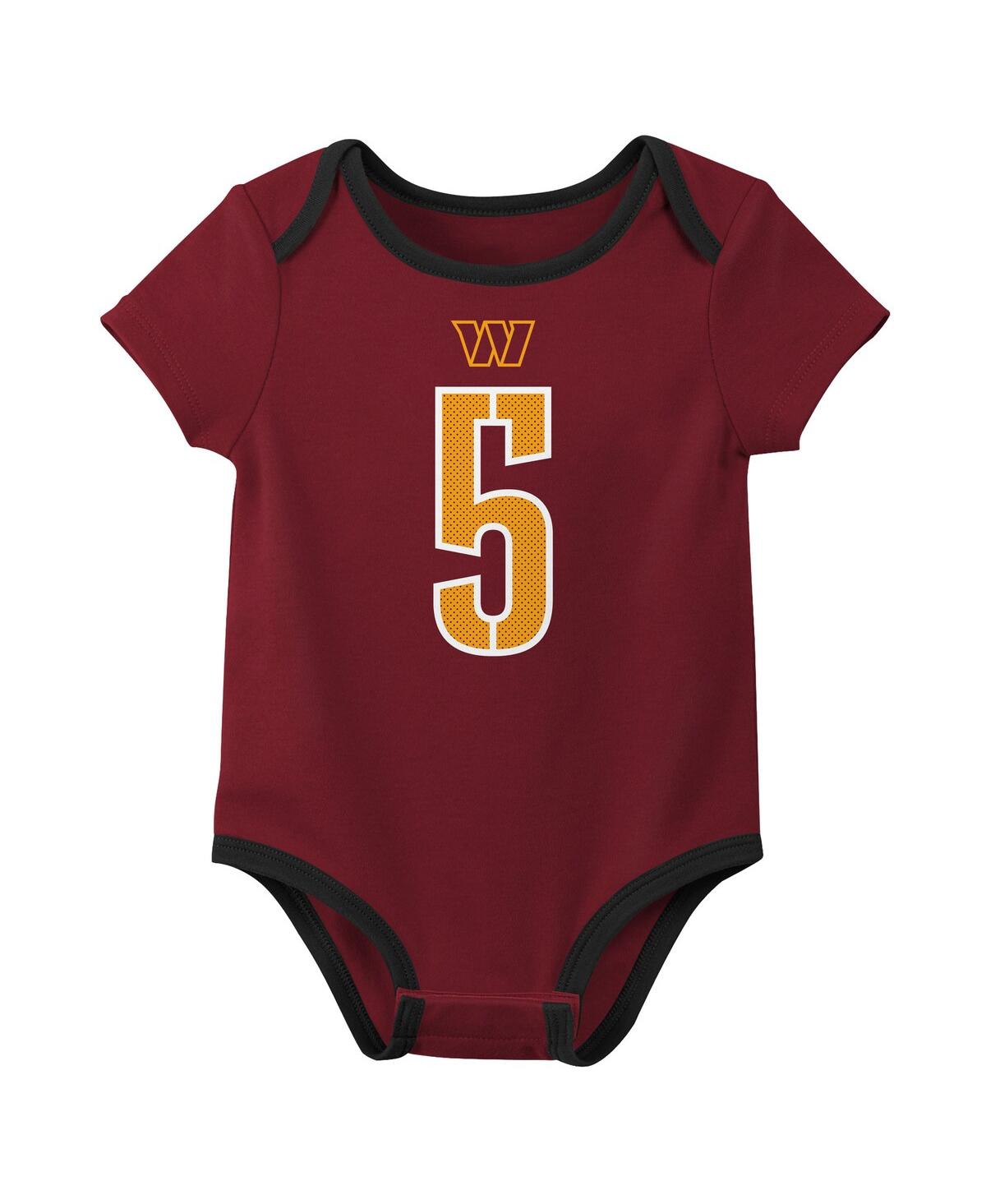 Nike Baby Boys And Girls 3-pack Jayden Daniels Washington Commanders Name Number Bodysuit Set In Multi