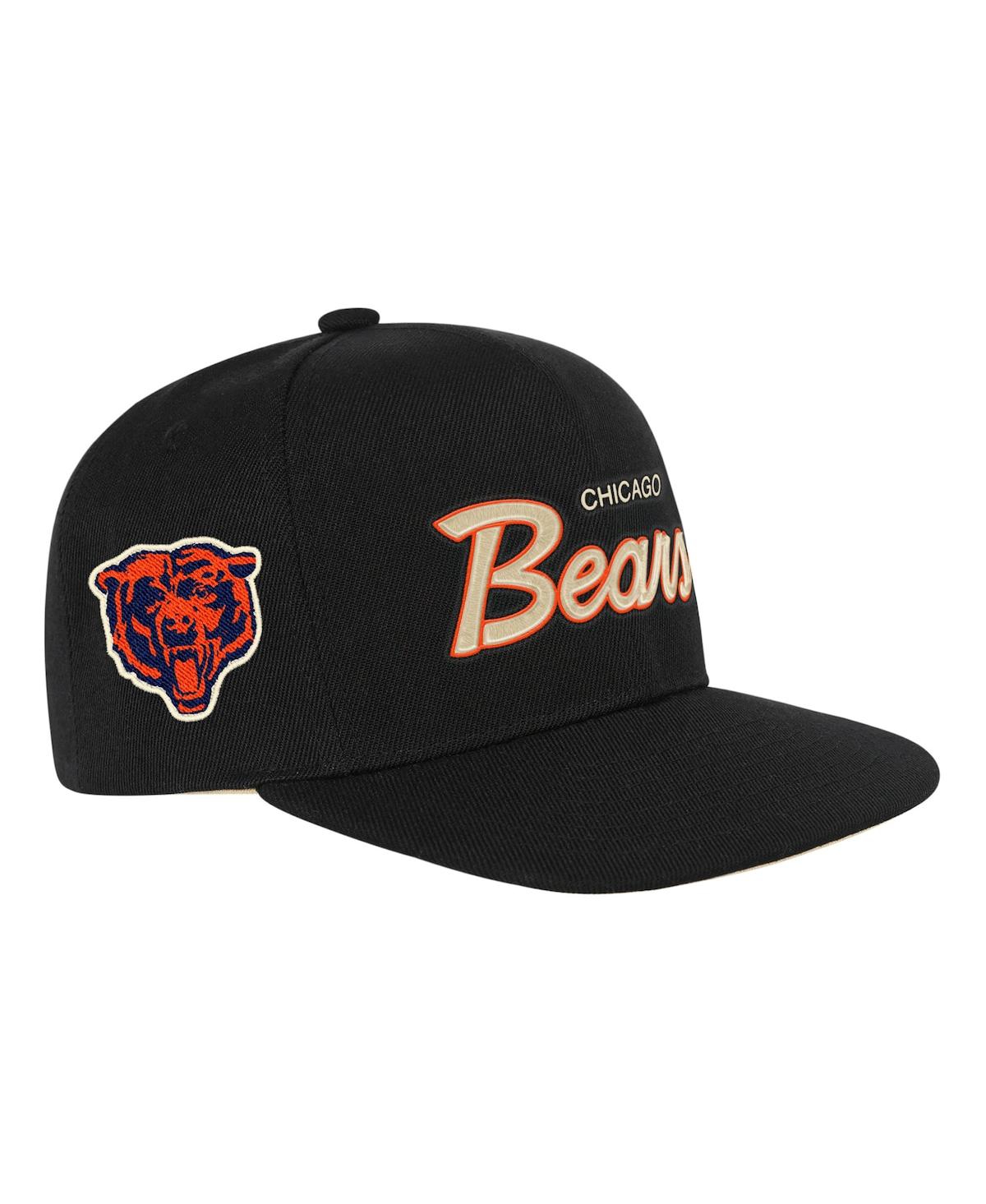 Mitchell & Ness Big Boys And Girls Black Chicago Bears Cream Team Script Snapback Hat In Black
