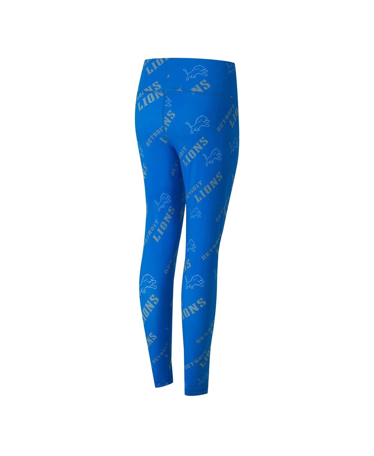 Concepts Sport Blue Detroit Lions Mosaic Allover Print Leggings In Blue