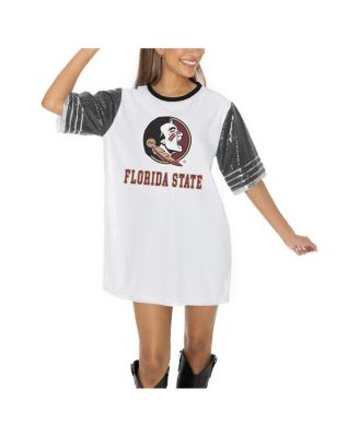 Women's White Florida State Seminoles Full Sequin Jersey Dress