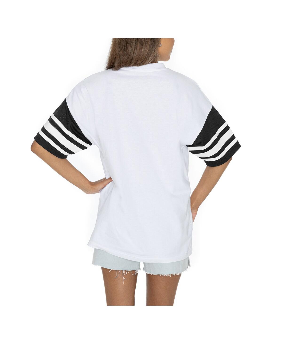 Gameday Couture Women's White Texas Longhorns Starting Lineup Contrast Sporty Heritage Oversized T-shirt In White