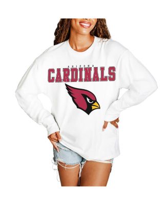 Gameday Couture - Women's White Arizona Cardinals Big Goals Oversized Long Sleeve T-Shirt