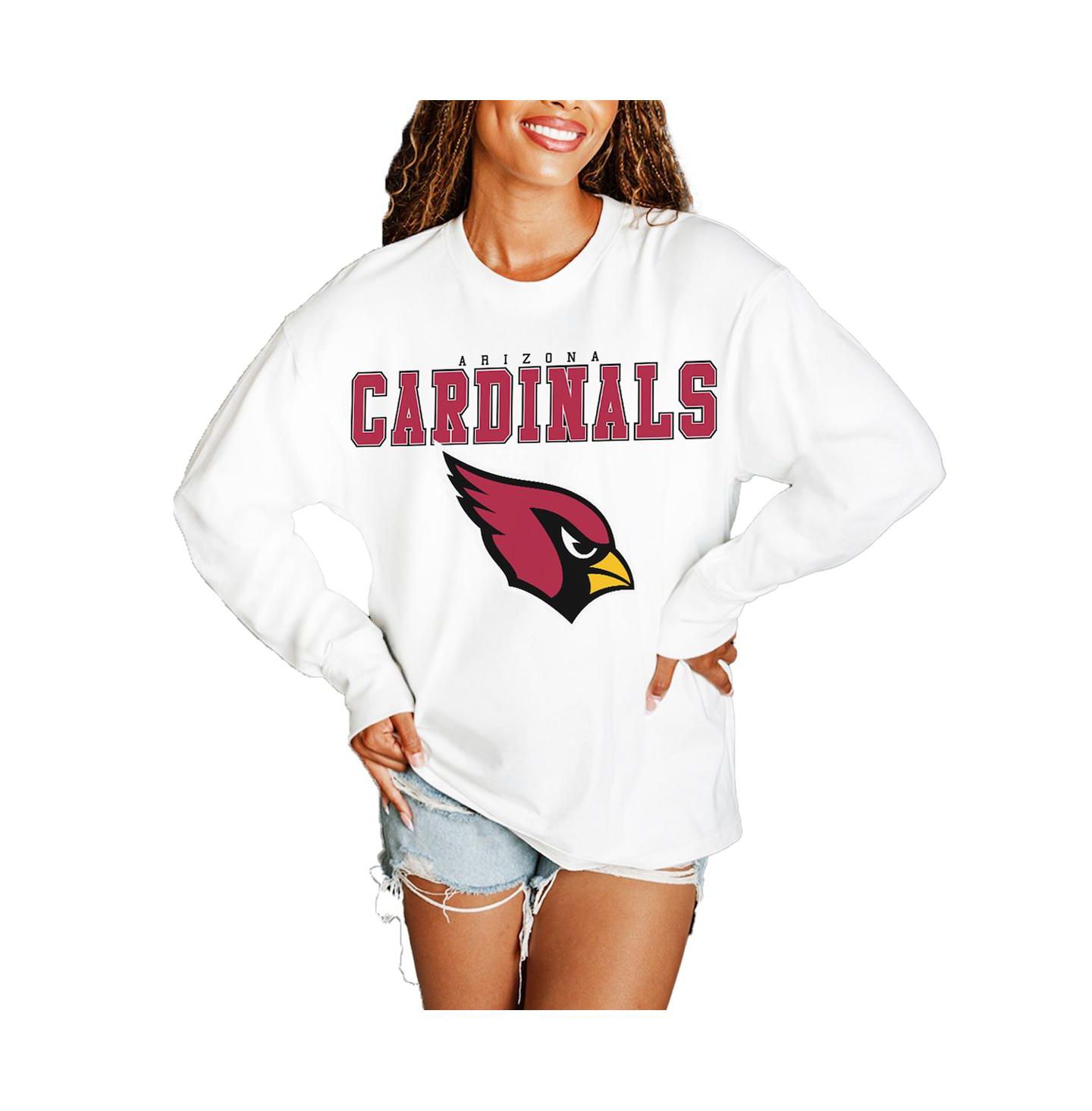 Женская футболка Gameday Couture White Arizona Cardinals Big Goals Oversized Long Sleeve — фото 1