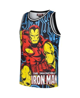 Big Boys and Girls Black Iron Man Big Print Mesh Fashion Jersey