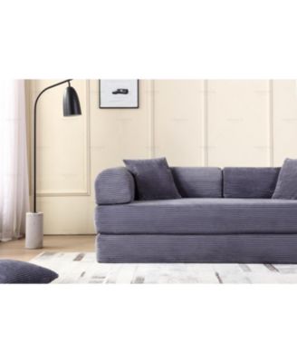 Corduroy Convertible Sleeper Sofa Bed - Gray