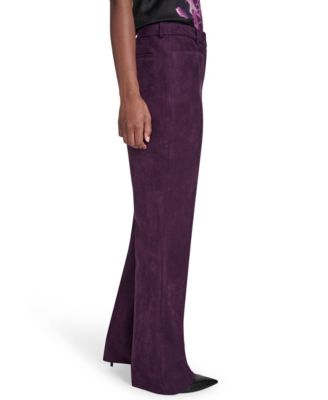 Women's Faux Suede Straight Leg Pants