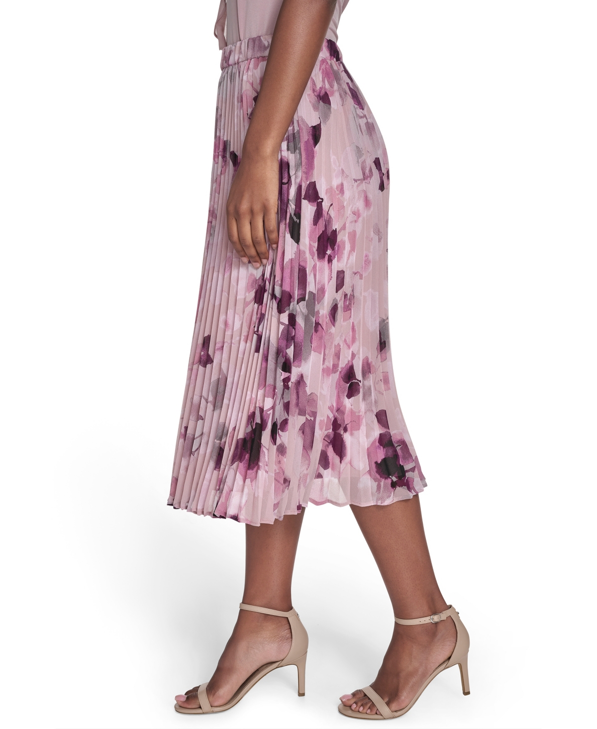 Calvin Klein Women's Printed Chiffon Midi Skirt In Multi