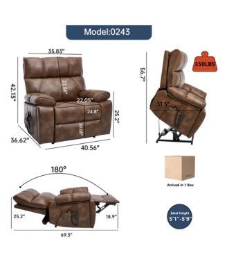 Massage Dual Motor Infinite Position Recliners Electric Lift Chair with Cup Holders and Power-Remote
