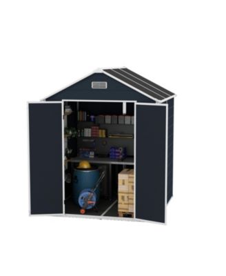 6x6 Resin Storage Shed - Waterproof, UV Proof, Dark Gray