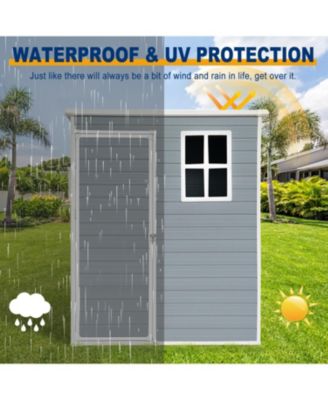 5x3 Resin Outdoor Storage Shed, Lockable Door, Grey