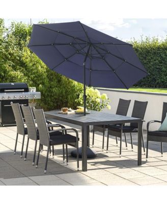 3-Tier Patio Umbrella,10ft Outdoor Patio Table Umbrella Large Umbrella Pool Umbrella For Deck, Pool, Garden, Patio，Red