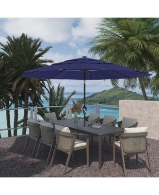 3-Tier Patio Umbrella with Led Lights 10ft Outdoor Patio Table Umbrella Large Umbrella Pool Umbrella For Deck, Pool, Garden, Patio