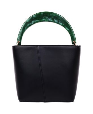 Small Smooth PU Tote with Acrylic Top Handle