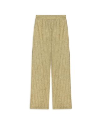 Women's Linen Striped High-Waist Pants