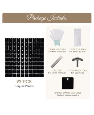 10x8 FT Shimmer Wall Backdrop with Stand 72 Pcs Panels Decor for Wedding Party