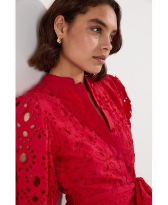 Women's Woven Tie Waist Mini Dress