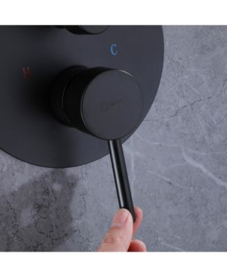 1-Handle 2-Spray Rain Shower Faucet and Hand Shower Combo Kit in Brushed Gold (Valve Included)