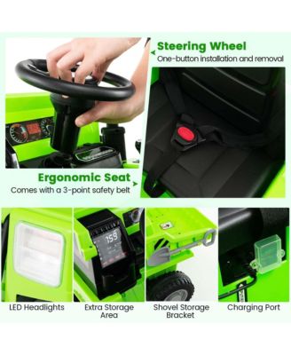 Kids Ride-On Dump Truck with Wireless Connection Music LED Lights Soft Start