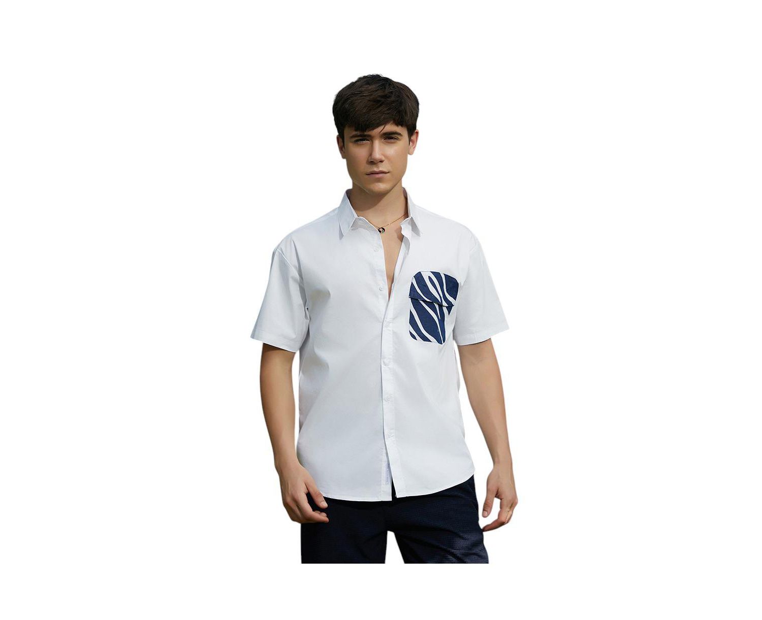Men's Zebra-Block Shirt