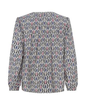 Retro Print Tunic Blouse