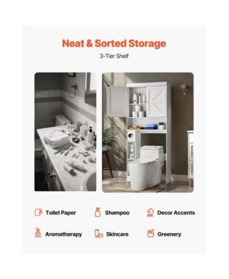 Over-Toilet Storage Cabinet with Adjustable Shelf for Bathroom Organization