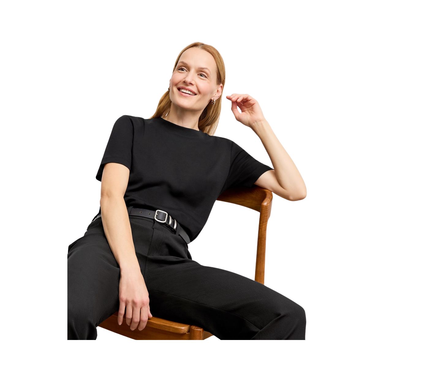 Женская футболка M.M.LaFleur Leslie - Organic Pima Cotton, цвет: Чёрный — фото 4
