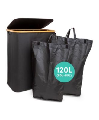 Single Hamper with Dual Sections