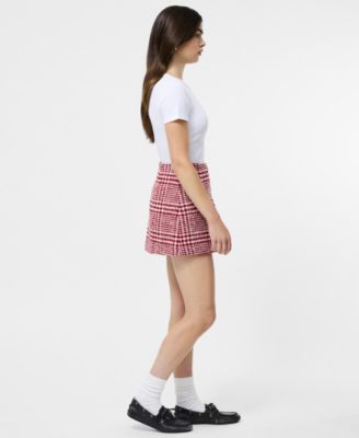 Women's Chequered A-line Mini Skirt