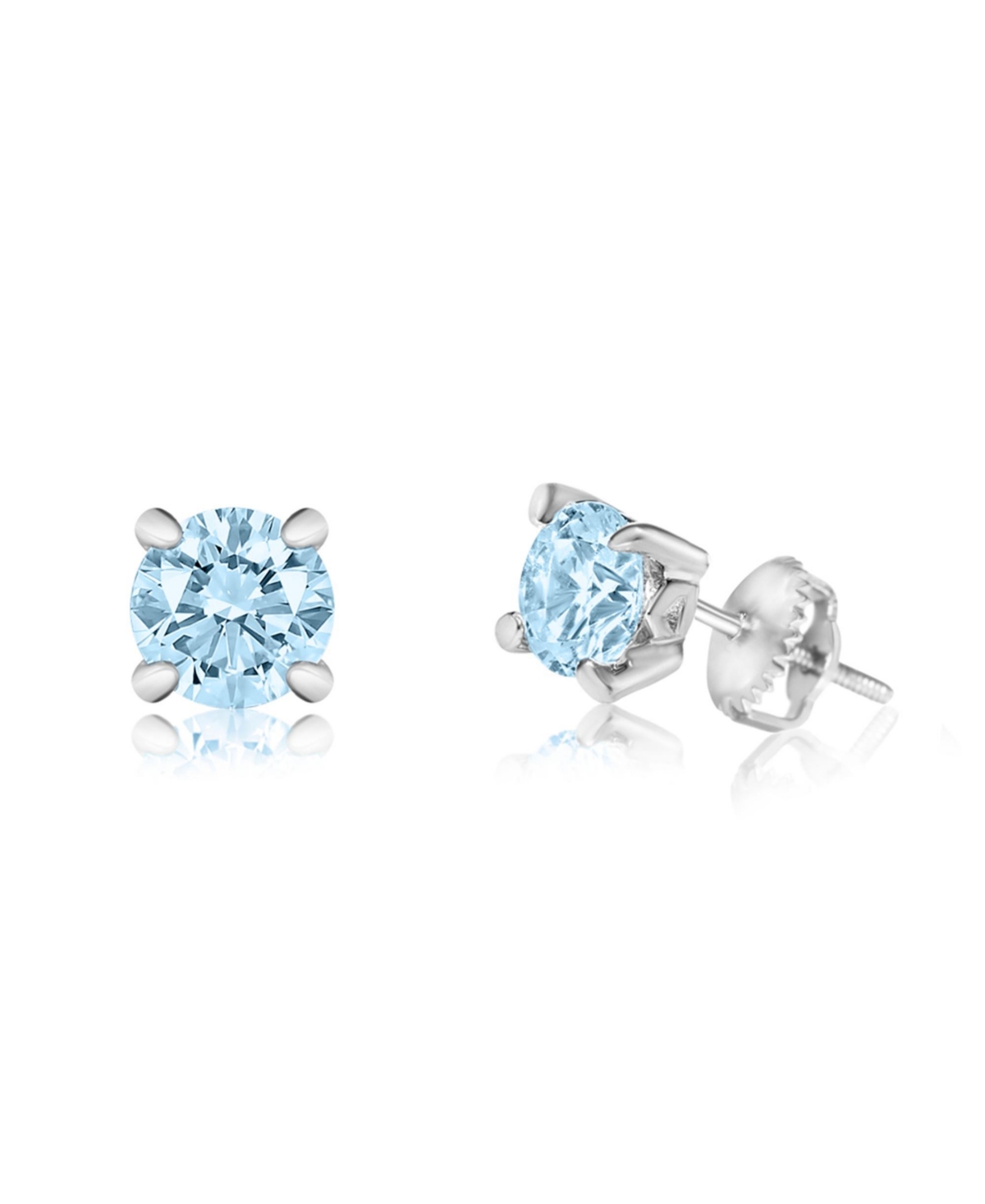 Chanteur Girls /Girl/March Crystal White Gold Palladium Plating Screwstud Earring