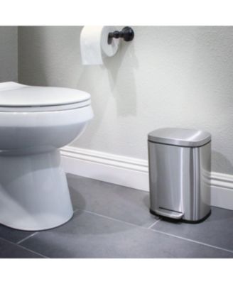 50L + 5L + 5L Rectangular Step Can Combo, Stainless Steel Trash Cans with Lids