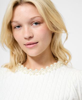 Women's Embellished Short Sleeve Sweater