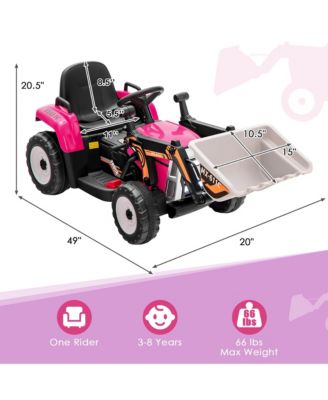 Kids Ride On Excavator Digger 12V Electric Tractor RC w/ Digging Bucket