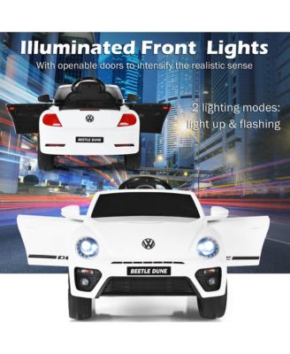 12V Kids Ride On Car Licensed Volkswagen Beetle w/ Remote Control & Music White