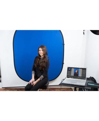 60x72" Collapsible Disc / Reversible Solid Colors Background - Chroma Green / Blue