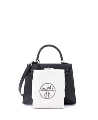 Kelly 25 Handbag Black Epsom with Palladium Hardware