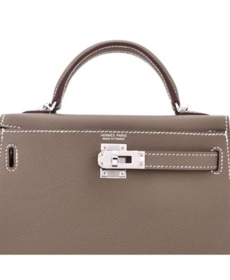 Kelly 20 Handbag Grey Epsom with Palladium Hardware