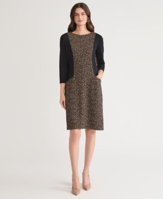 Kasper - Animal Jacquard Side-Panel Sheath Dress, Regular & Petites