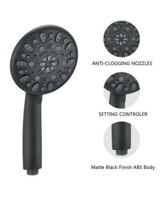 Matt black high pressure multi function with hand held shower faucet